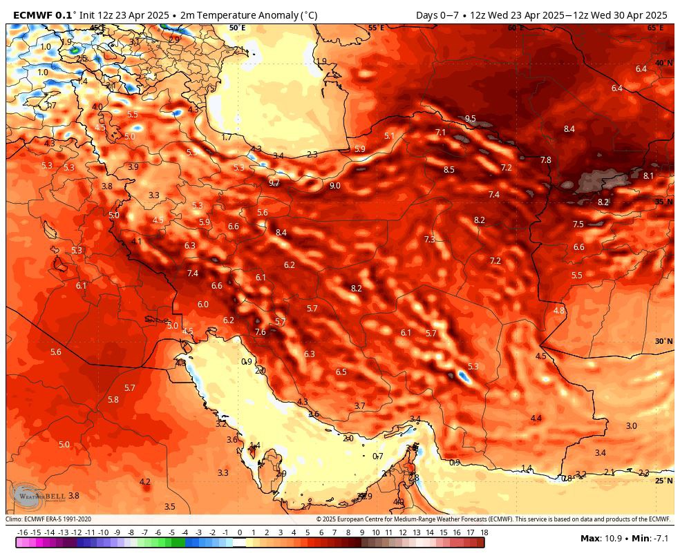افزایش دما در کل ایران